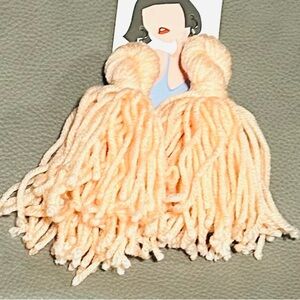Peach Tassel Earrings